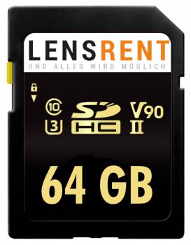 64GB SD Karte. Ideal für hochauflösende Bilder und 1080p-Full-HD-, 3D- und 4K-Videos
