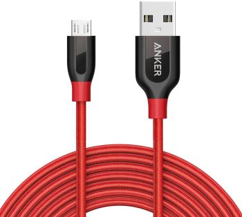 Anker Powerline+ 3 m Micro USB Kabel, Das hochwertige, schnellere & beständigere Ladekabel für Samsung, Nexus, LG, Motorola, Android Smartphones und weitere (Rot)
