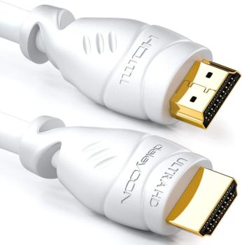 deleyCON 2m HDMI Kabel 2.0a/b - High Speed mit Ethernet - UHD 2160p 4K@60Hz 4:4:4 HDR HDCP 2.2 ARC CEC Ethernet 18Gbps 3D Full HD 1080p Dolby - Weiß