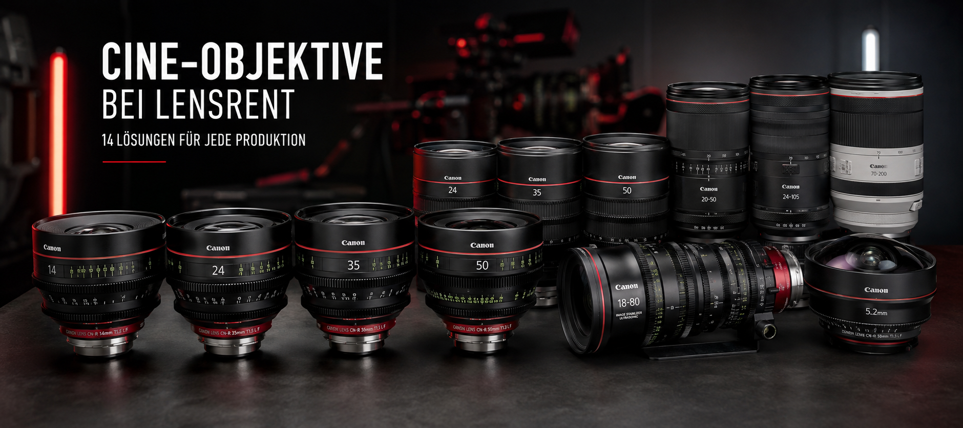 Cine-Objektive bei Lensrent: 14 Lösungen für Film, Video, Werbung und Content-Produktion